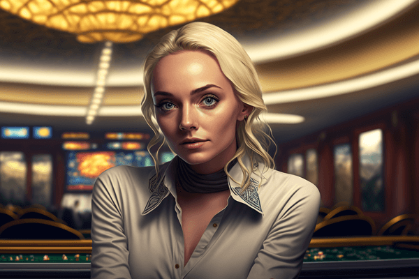 blonde vrouw in casino
