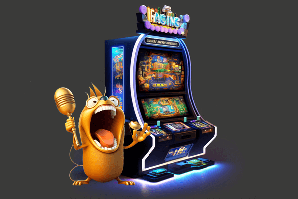 Casino slotmachine with igaming mascotte