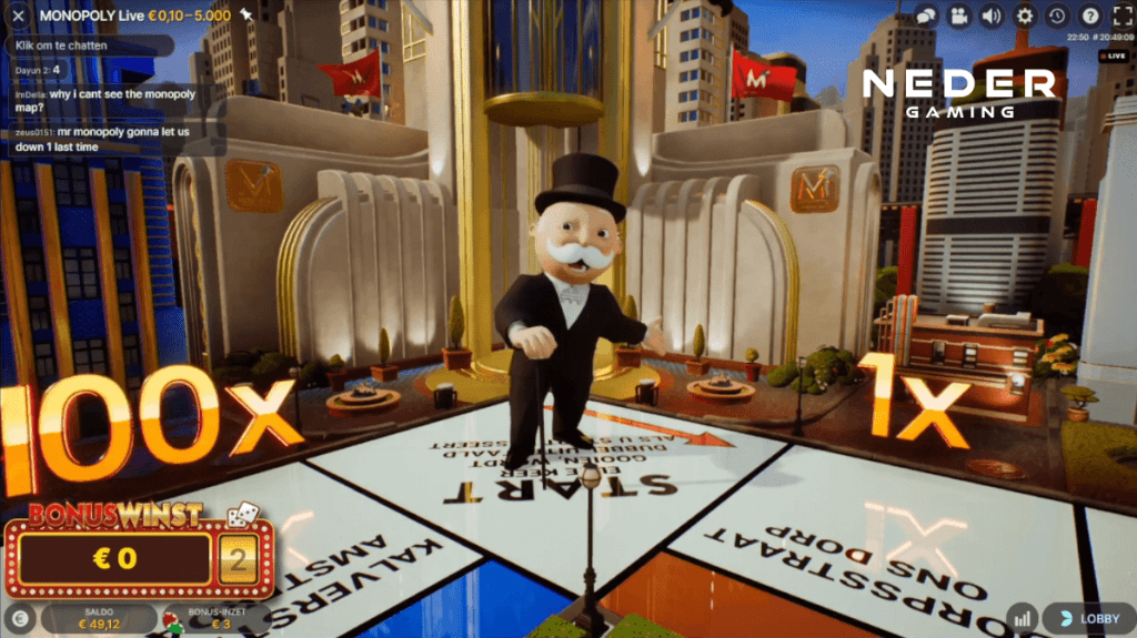 2 Rolls Bonus van Monopoly Live